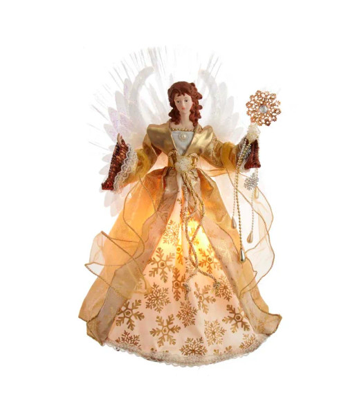 FIBER OPTIC GOLD BRUNETTE ANGEL TREETOPPER - UL2224 FIBER OPTIC GOLD BRUNETTE ANGEL TREETOPPER - UL2224