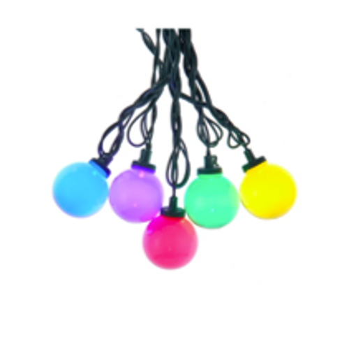 11.5' UL 10-LIGHT MULTICOLOR LED OPAQUE G50 LIGHT SET WITH GREEN WIRE - UL4017GR