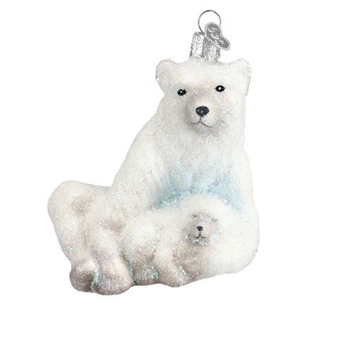 POLAR BEAR WITH CUB ORNAMENT - 12249