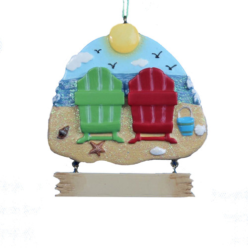 2 BEACH CHAIRS ORN - A1706 2 BEACH CHAIRS ORN - A1706
