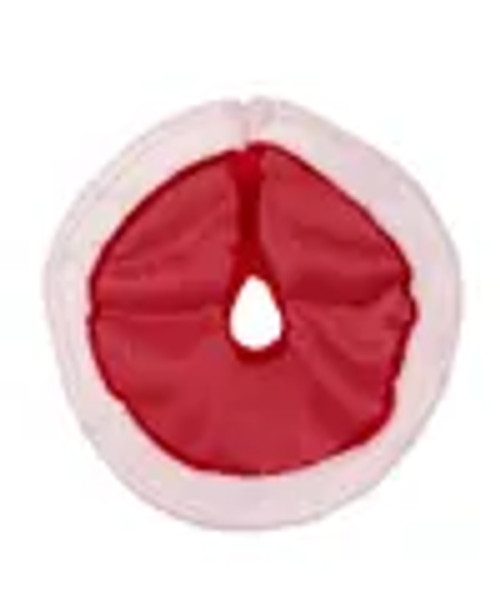 15" MINI PLUSH RED AND WHITE TREE SKIRT - C1886 15" MINI PLUSH RED AND WHITE TREE SKIRT - C1886