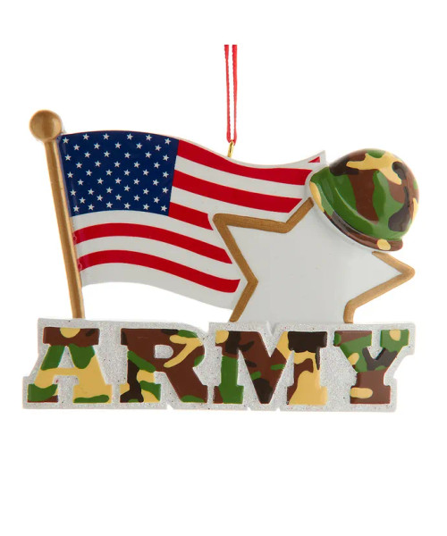 AMERICAN FLAG WITH STAR ARMY ORN FOR PERSONALIZATION - C6461 AMERICAN FLAG WITH STAR ARMY ORN FOR PERSONALIZATION - C6461