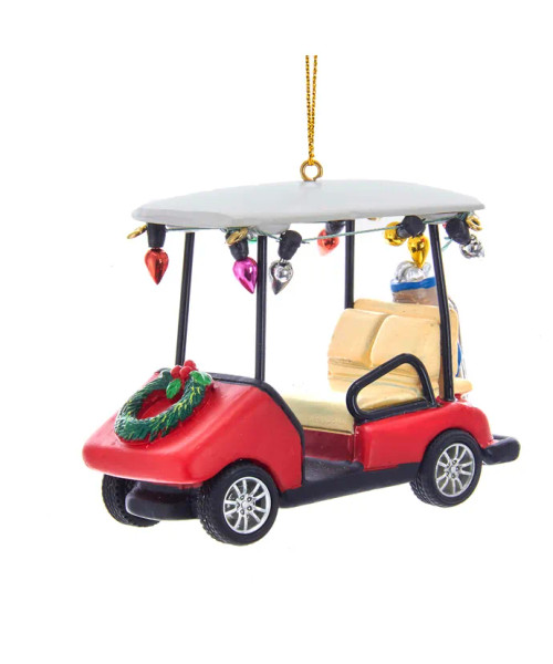 GOLF CART WITH WREATH ORNAMENT - D3444