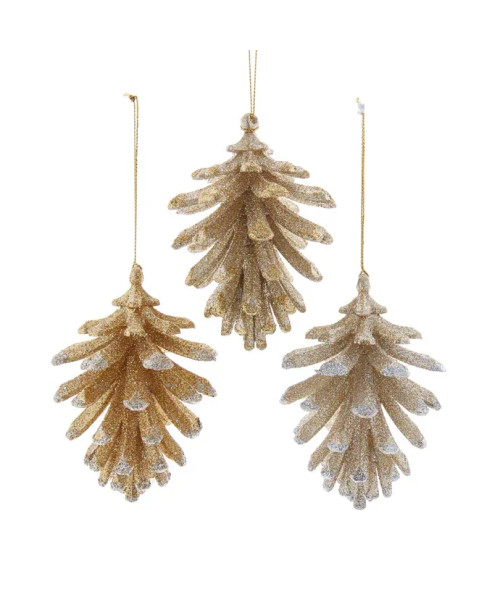GOLD PLATINUM GLITTER PINECONE - T2845 GOLD PLATINUM GLITTER PINECONE - T2845
