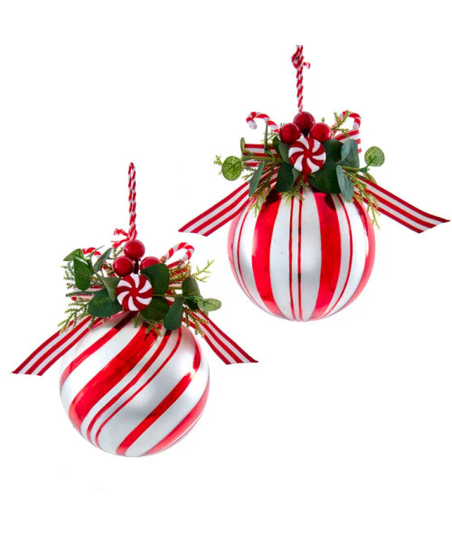 PEPPERMINT BALL ORNAMENT - D4096