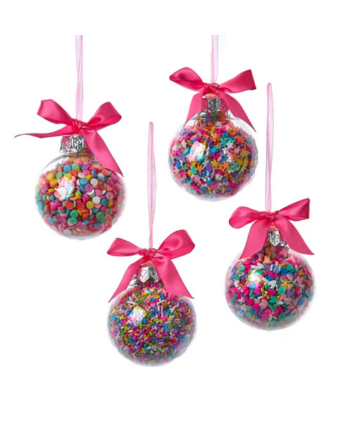 BUBBLEGUM BALLS WITH SPRINKLES ORNAMENT - D4419 BUBBLEGUM BALLS WITH SPRINKLES ORNAMENT - D4419