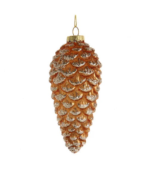 GLASS RUSTIC MODERN GOLD PINECONE ORNAMENT - F2320