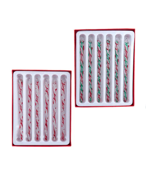 GLASS ICICLE ORNAMENT SET OF 6 - D4581 GLASS ICICLE ORNAMENT SET OF 6 - D4581