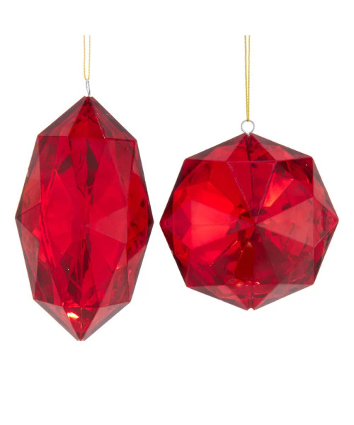RED JEWEL DIAMOND ORNAMENT - D4588R