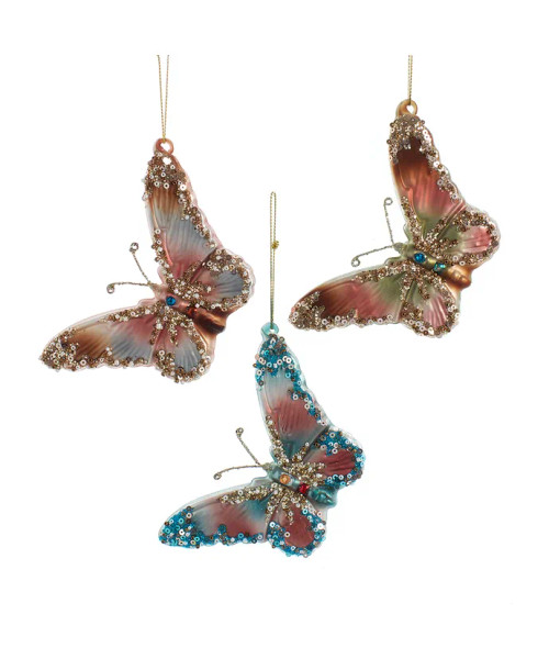 GLASS BUTTERFLY ORNAMENT - F2335
