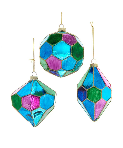 GLASS PEACOCK COLORED ORNAMENT - F2341 GLASS PEACOCK COLORED ORNAMENT - F2341