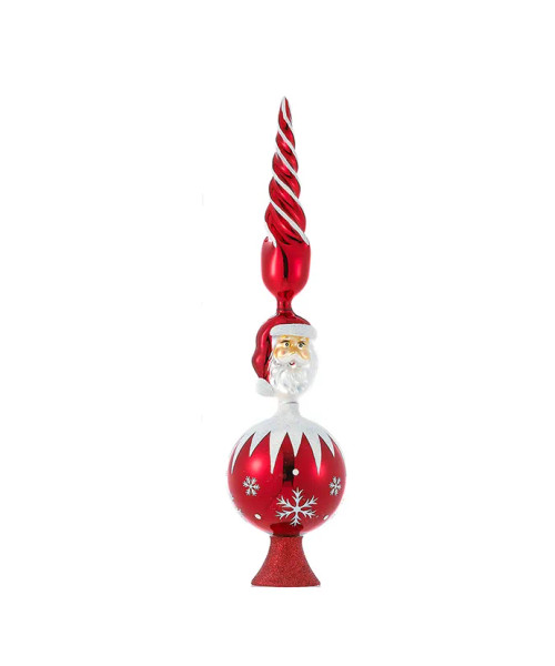 RED SANTA GLASS TREE TOPPER - GG0676 RED SANTA GLASS TREE TOPPER - GG0676