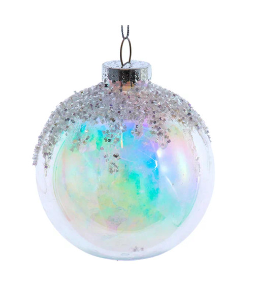 120MM GLITTERED IRIDESCENT BALL ORNAMET - H4208 120MM GLITTERED IRIDESCENT BALL ORNAMET - H4208