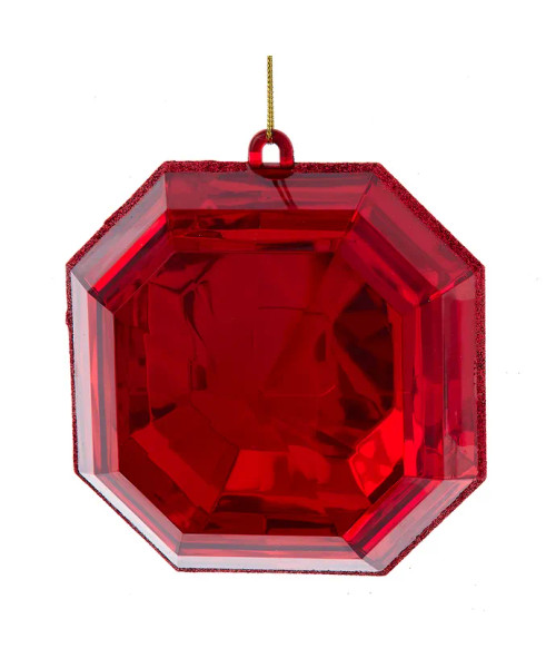 RED GLITTER JEWEL ORN - J8249