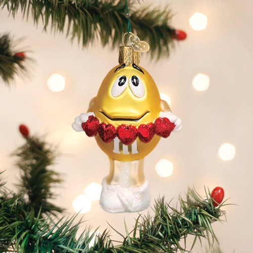 M AND M'S YELLOW LOVE YOU ORNAMENT - 32665 M AND M'S YELLOW LOVE YOU ORNAMENT - 32665