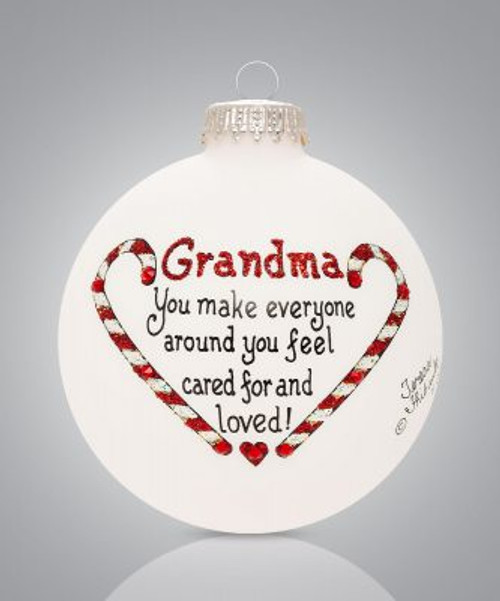 GRANDMA CARED FOR GLASS ORNAMENT - 2451