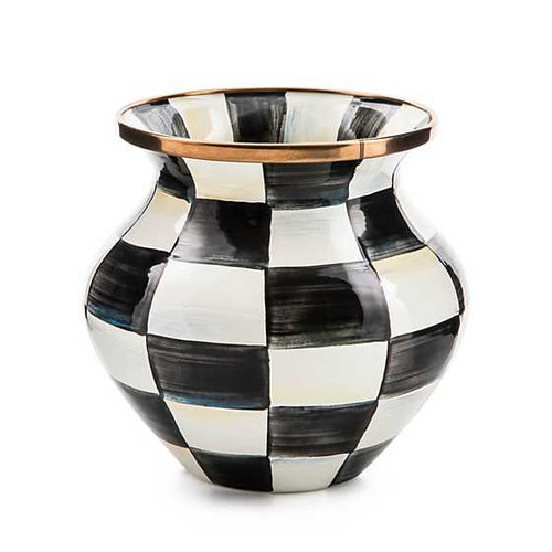 COURTLY CHECK ENAMEL VASE - 89820-40R COURTLY CHECK ENAMEL VASE - 89820-40R