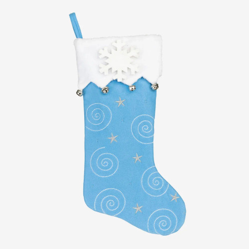 BLUE SWIRL STOCKING ORNAMENT - PBS147 SW