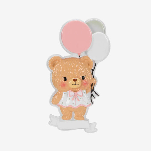 BEAR WITH BALLOONS - BABY'S FIRST - PINK - ORNAMENT - OR2690-P BEAR WITH BALLOONS - BABY'S FIRST - PINK - ORNAMENT - OR2690-P