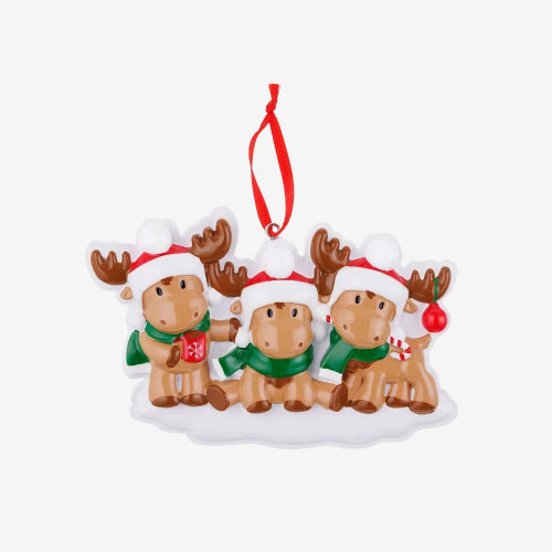 FAMILY OF 3 CUTESY MOOSE ORNAMENT - OR2467-3 FAMILY OF 3 CUTESY MOOSE ORNAMENT - OR2467-3