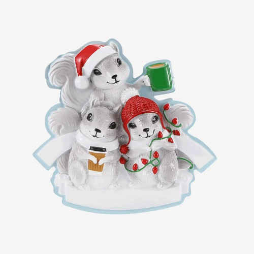 FAMILY OF 3 GRAY SQUIRRELS ORNAMENT - OR2466-3