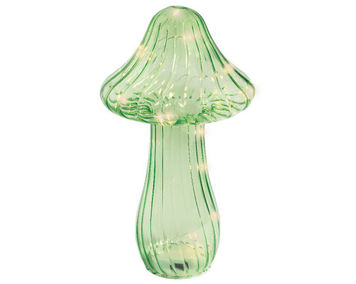 MICRO LED GREEN GLASS MUSHROOM - TALL - 486959 MICRO LED GREEN GLASS MUSHROOM - TALL - 486959