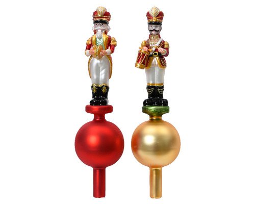 GLASS NUTCRACKER TREE TOPPER - 123459