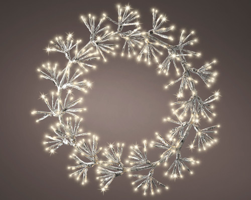 SILVER/WARM WHITE LED METAL WREATH - SM - 783341 SILVER/WARM WHITE LED METAL WREATH - SM - 783341