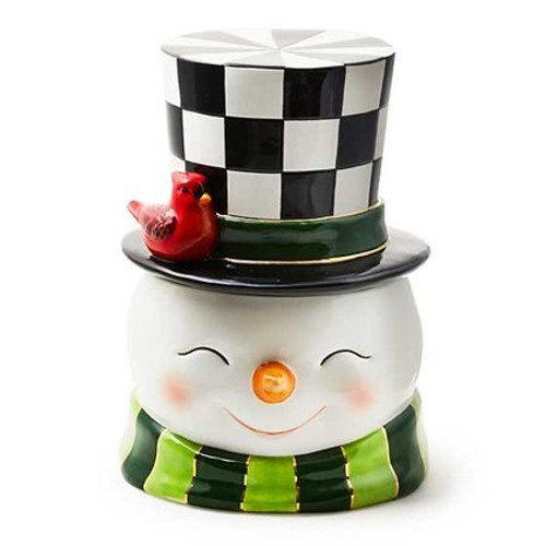 COZY CHRISTMAS SNOWMAN COOKIE JAR - 35509-0904