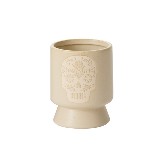 WHITE SUGAR SKULL POSADA POT - 50680.01