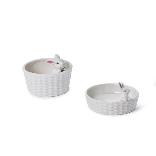 BUNNY RABBIT IN BASKET TIDBIT DISH - 82505-20