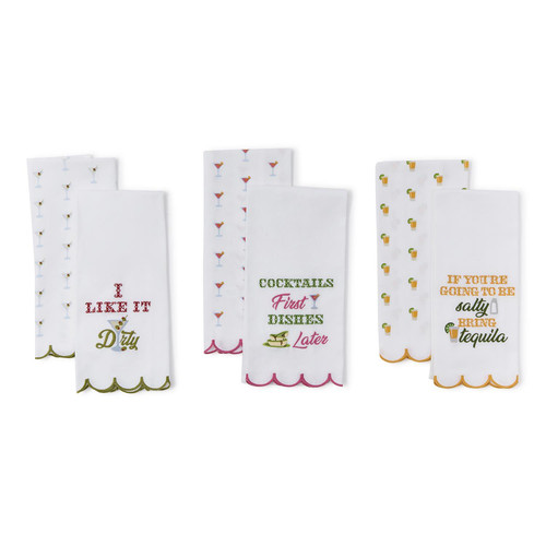 SET OF 2 DRINKING KITCHEN DISH TOWELS - 55108-20