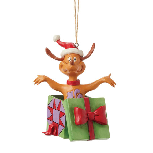 GRINCH'S DOG MAX IN PRESENT ORNAMENT - JIM SHORE - 6017079