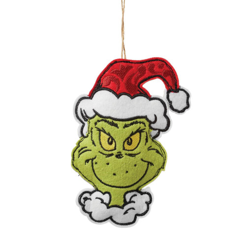 GRINCH NAUGHTY OR NICE DOUBLE SIDED FELT ORNAMENT - JIM SHORE - 6014114