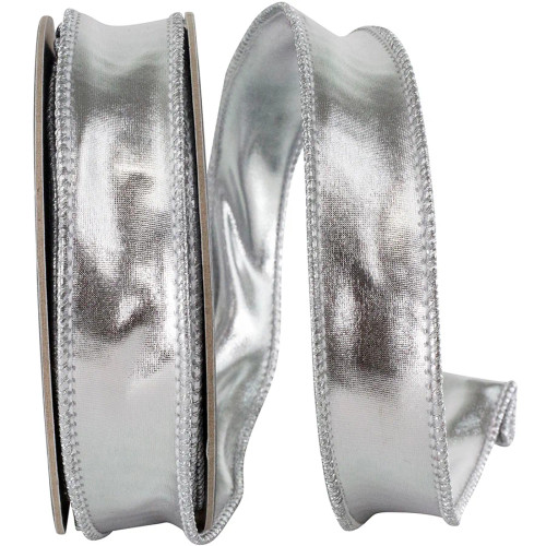 1" 10 YARDS - SILVER DELUXE MIRROR TWO SIDED WIRED - 94590W-070-05F 1" 10 YARDS - SILVER DELUXE MIRROR TWO SIDED WIRED - 94590W-070-05F