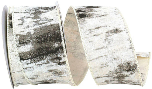 2-1/2" 10 YARDS - WHITE BIRCH TREE FOREST WIRED EDGE RIBBON - 93218W-030-40F 2-1/2" 10 YARDS - WHITE BIRCH TREE FOREST WIRED EDGE RIBBON - 93218W-030-40F