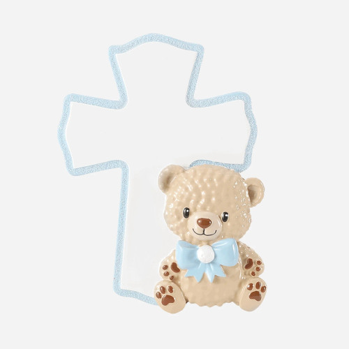 BLUE CROSS AND TEDDY BEAR ORNAMENT - OR2923-B