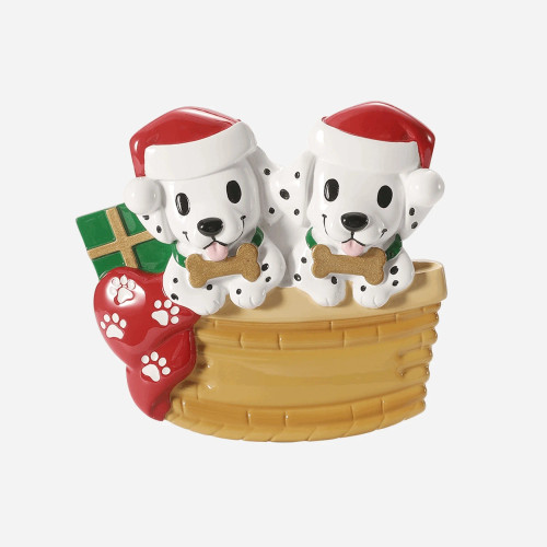 FAMILY OF 2 DALMATIAN PUPPY ORNAMENT - OR2910-2