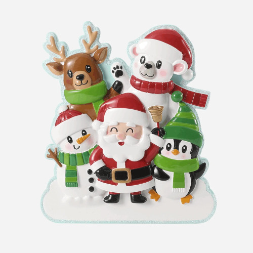 FAMILY OF 5 SANTA IN THE NORTHPOLE ORNAMENT - OR2906-5 FAMILY OF 5 SANTA IN THE NORTHPOLE ORNAMENT - OR2906-5