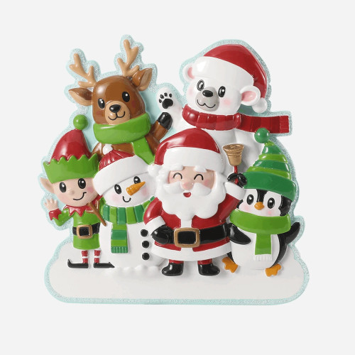 FAMILY OF 6 SANTA IN THE NORTHPOLE ORNAMENT - OR2906-6 FAMILY OF 6 SANTA IN THE NORTHPOLE ORNAMENT - OR2906-6