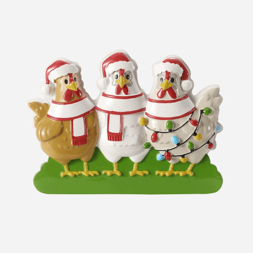 FAMILY OF 3 CHICKENS ORNAMENT - OR2903-3