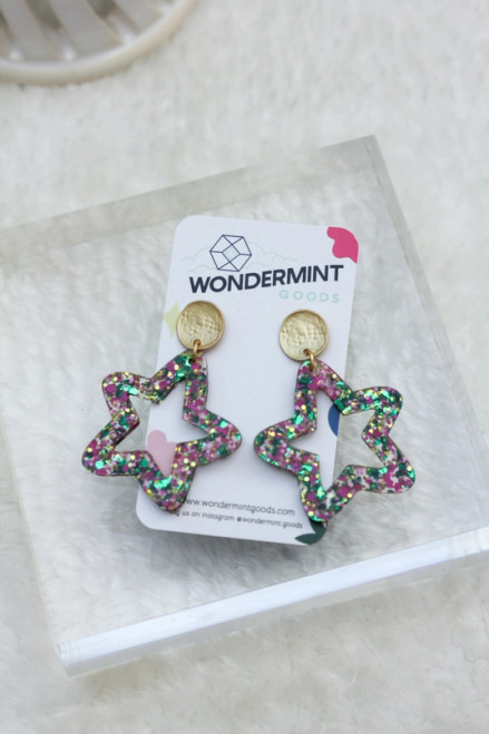 CLASSIC CONFETTI STAR EARRINGS - CONFSTARSTAR