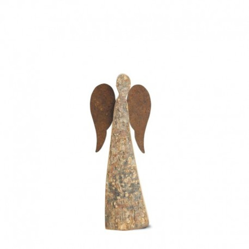 DOLFI ITALIAN HAND CARVED WOOD ANGEL WITH METAL WINGS - 7.8" LARGE - 233800000N