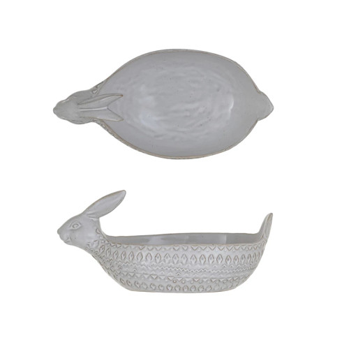 11" DEBOSSED STONEWARE RABBIT BOWL - DF8855 - 25EASTER2025 11" DEBOSSED STONEWARE RABBIT BOWL - DF8855 - 25EASTER2025