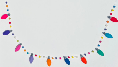 6' MULTI COLOR CHRISTMAS LIGHTS FELT GARLAND - FG272