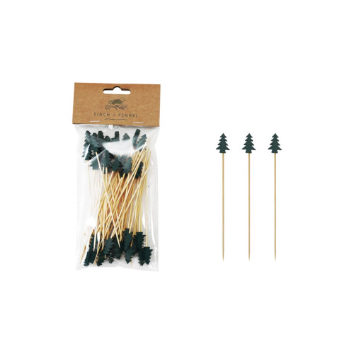 GREEN TREE BAMBOO SKEWERS SET OF 50 - FF0151