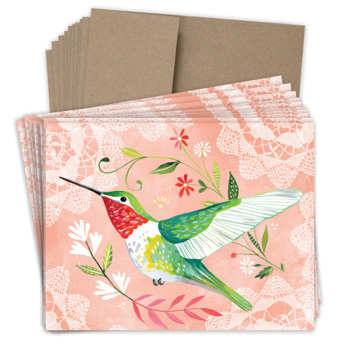 HUMMINGBIRDS BOXED CARD - BOX OF 10 - MPN48