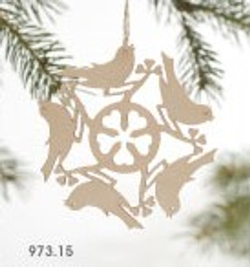 SWEDISH WOODEN BIRD SNOWFLAKE ORANAMENT - 973.15