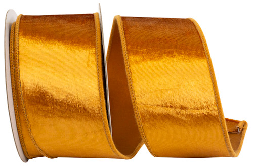 2-1/2" 5 YARDS COPPER PLUSH DELUXE BACKED WIRED EDGE - 94248W-085-40D 2-1/2" 5 YARDS COPPER PLUSH DELUXE BACKED WIRED EDGE - 94248W-085-40D