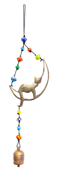 A CAT ON THE MOON BEADS AND BELL - MBH-965